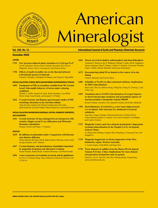 American Mineralogist Cover Image for Volume 105, Issue 11