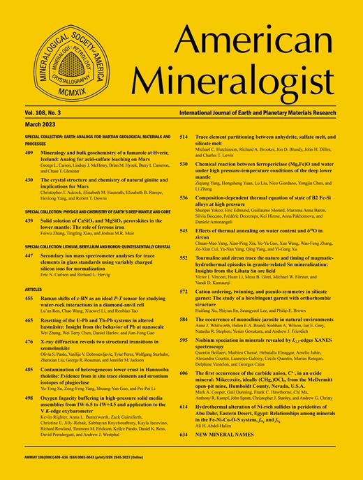 American Mineralogist Cover Image for Volume 108, Issue 3