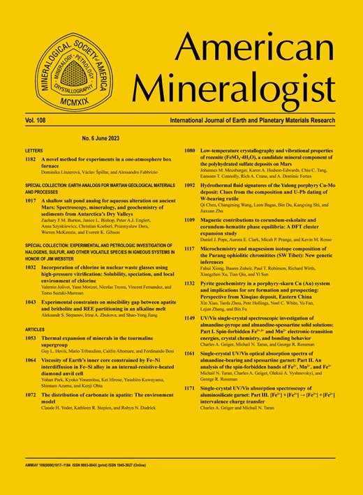 American Mineralogist Cover Image for Volume 108, Issue 6