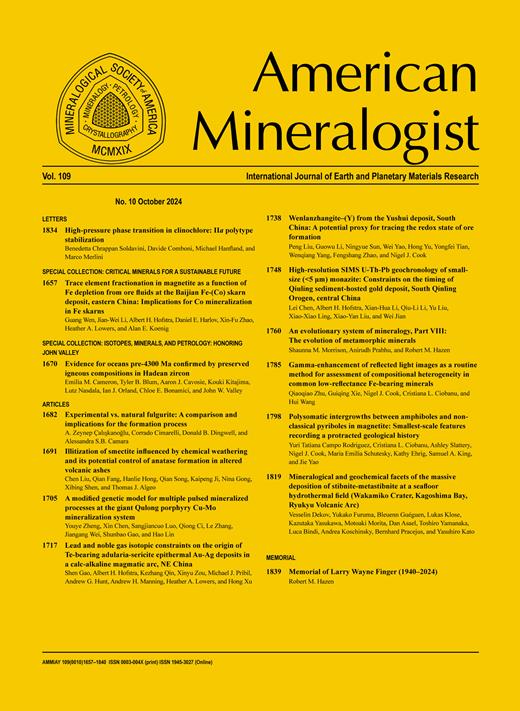 American Mineralogist Cover Image for Volume 109, Issue 10