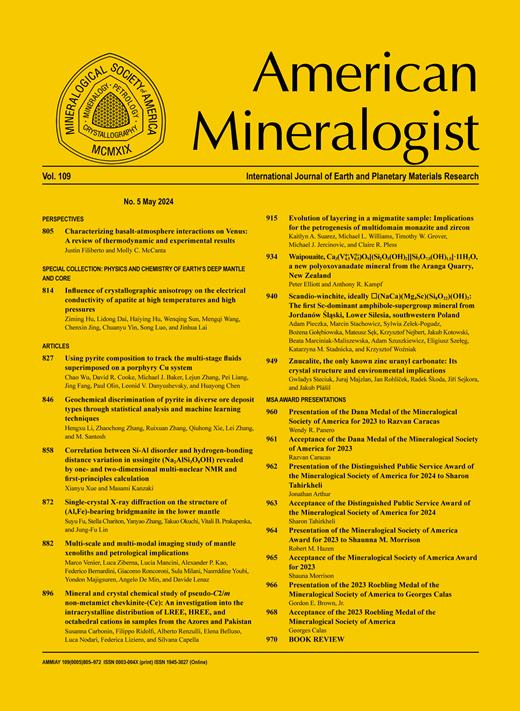 American Mineralogist Cover Image for Volume 109, Issue 5