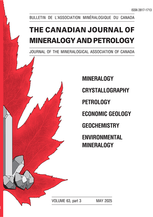 The Canadian Journal of Mineralogy and Petrology Cover Image for Volume 63, Issue 3