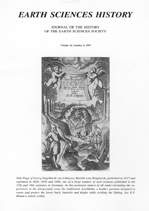 Earth Sciences History Cover Image for Volume 16, Issue 2
