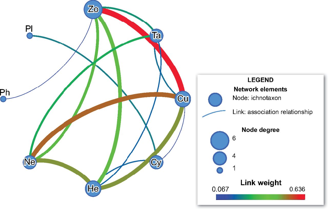 behaviors mapped by new geographies ichnonetwork analysis of the